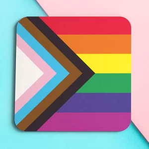 Progress pride flag drink Coaster