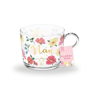 Mother's Day Floral Glass Mug - Nan