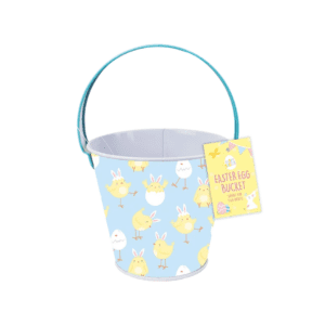Metal Easter Treat Bucket - Blue